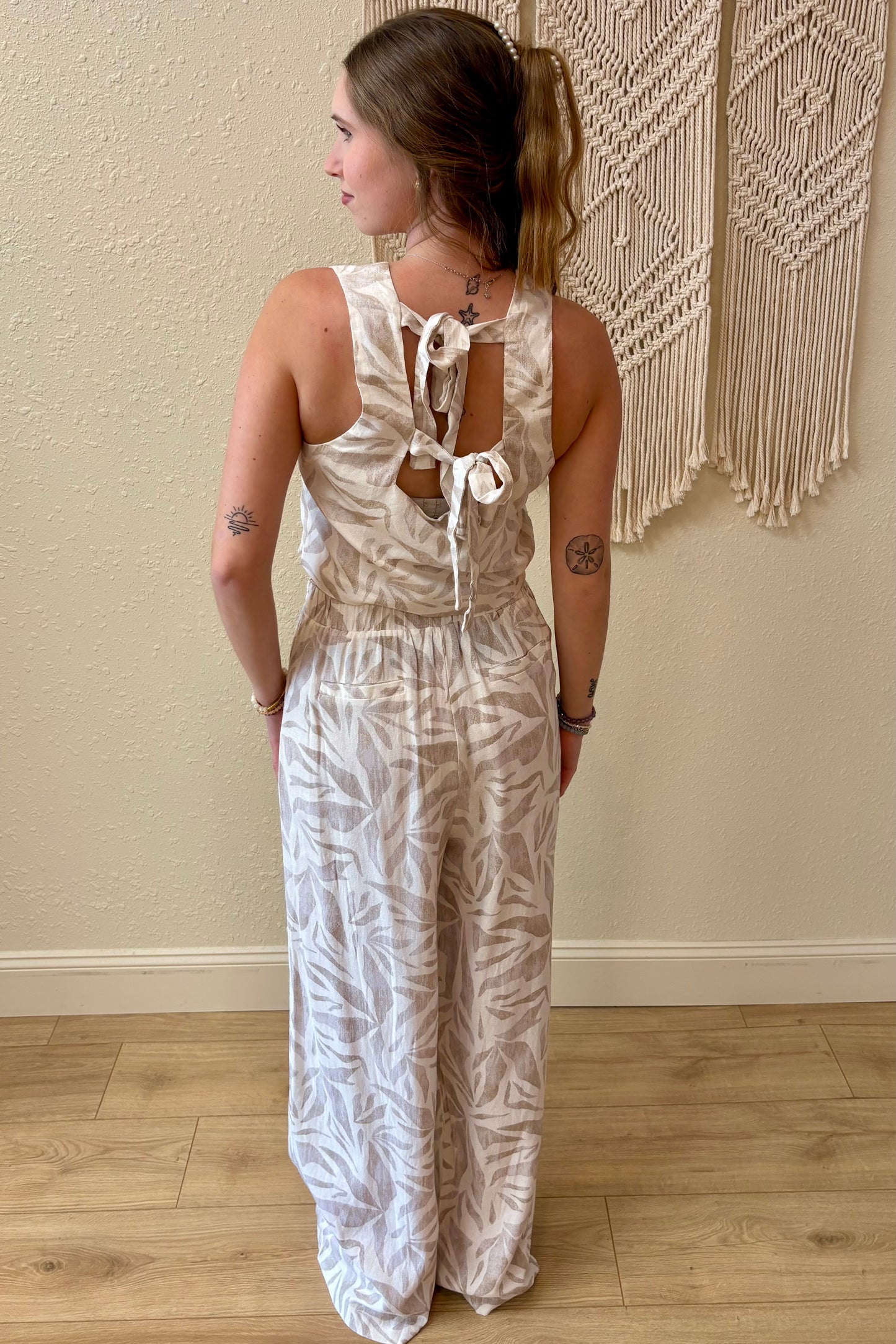 Tulum Linen Tie Back Tank Top