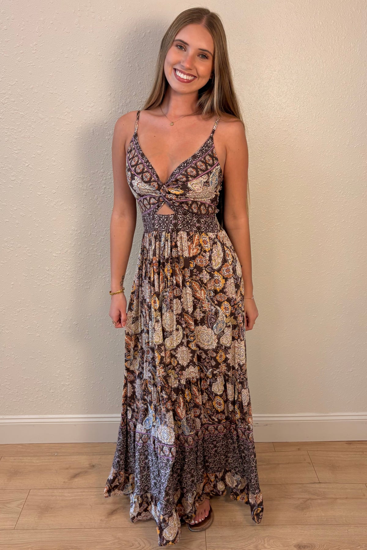 Caroline Paisley Floral Maxi Dress
