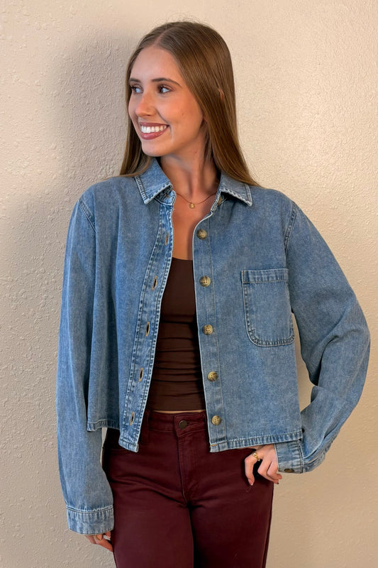 Clara Button Front Denim Shirt