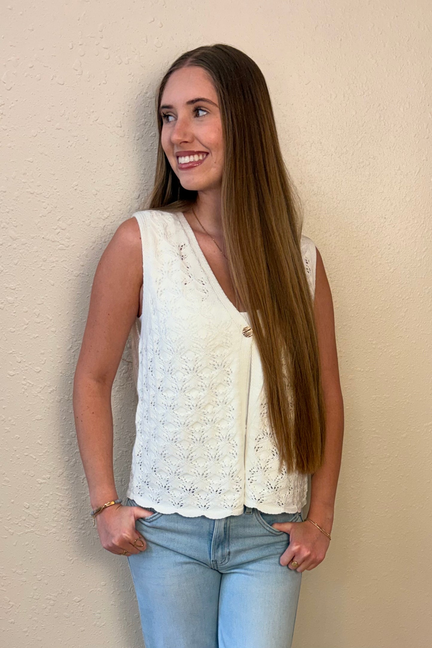 Naya Open Front Knit Vest