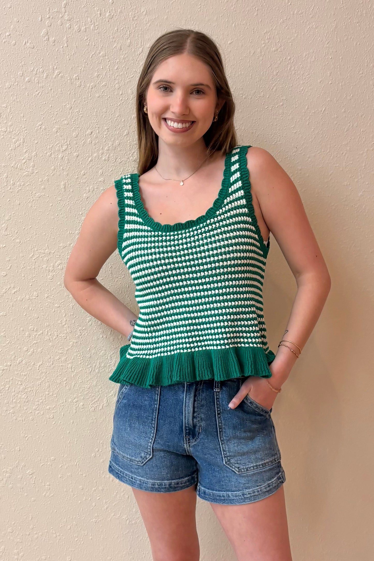 Fiona Crochet Peplum Tank Top