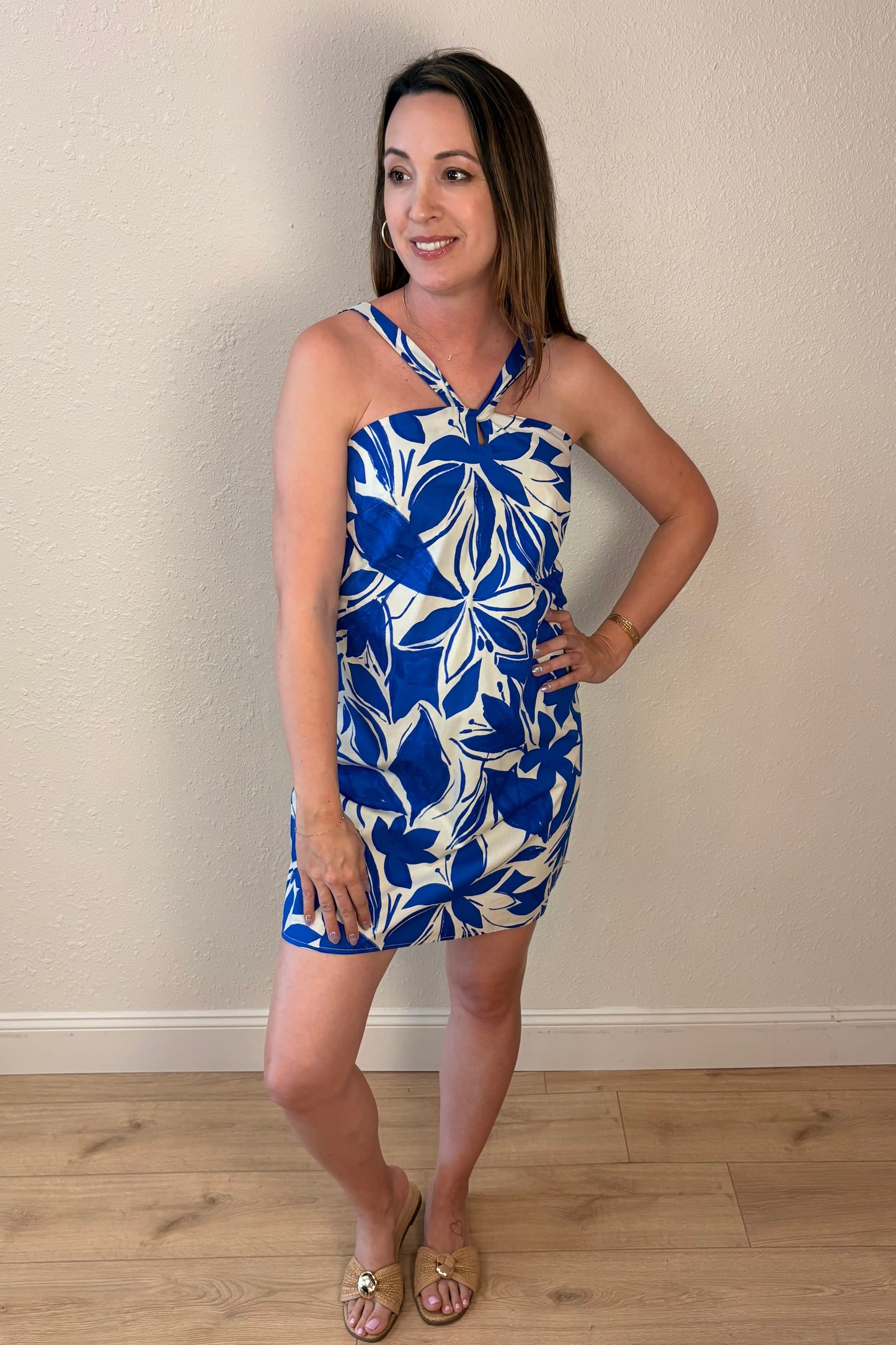Mykonos Knot Halter Mini Dress