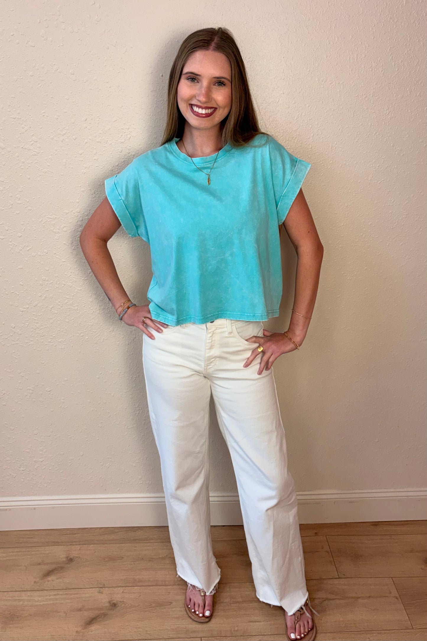 Zara Mint Mineral Wash T-Shirt