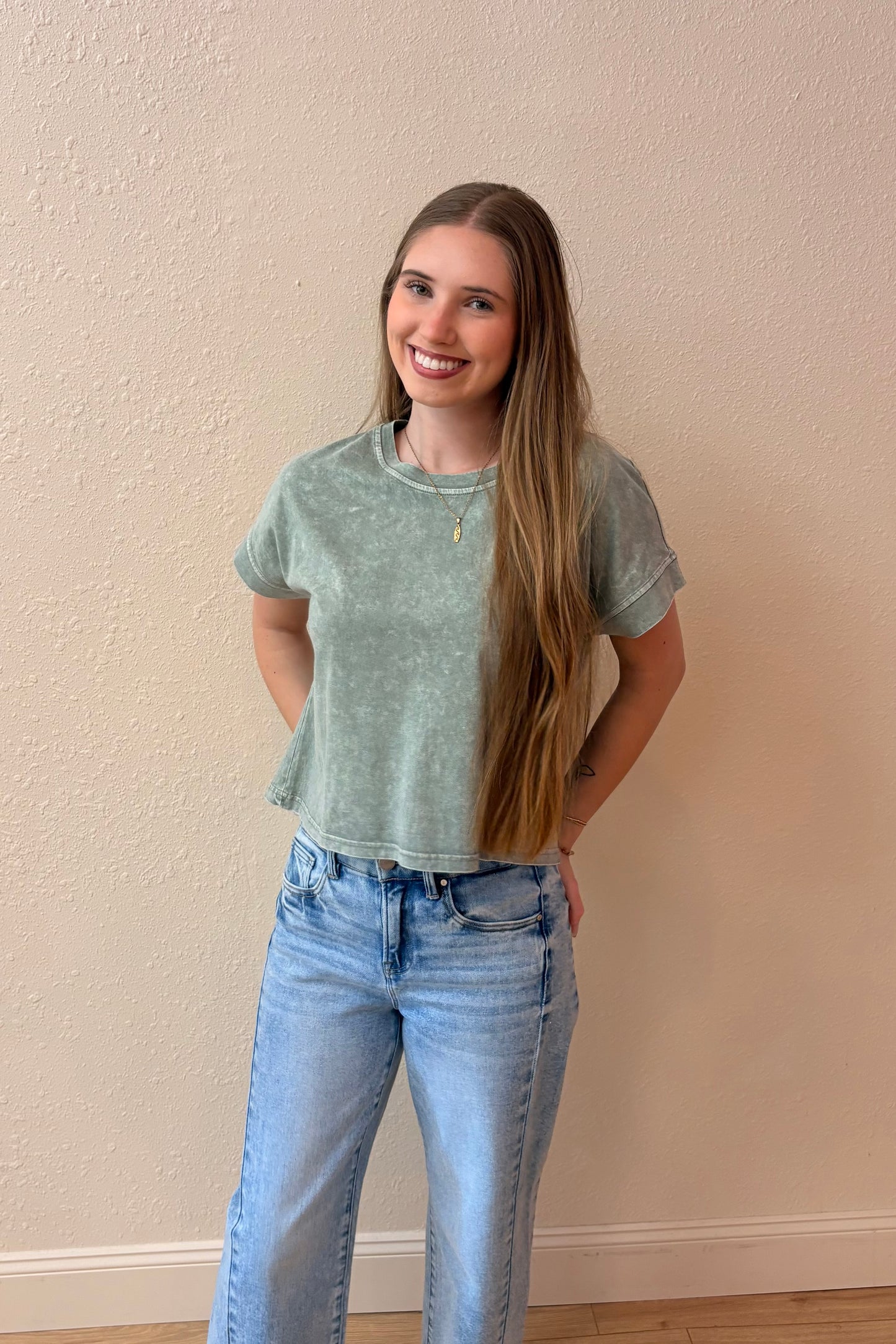 Gianna Green Short Sleeve Tee Shirt