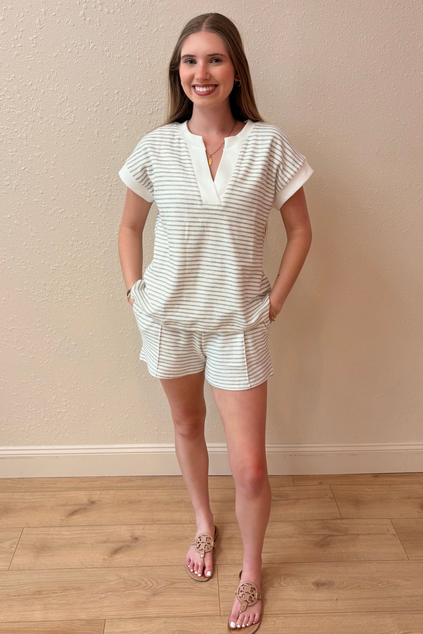 Jada Stripe Tie Front Shorts