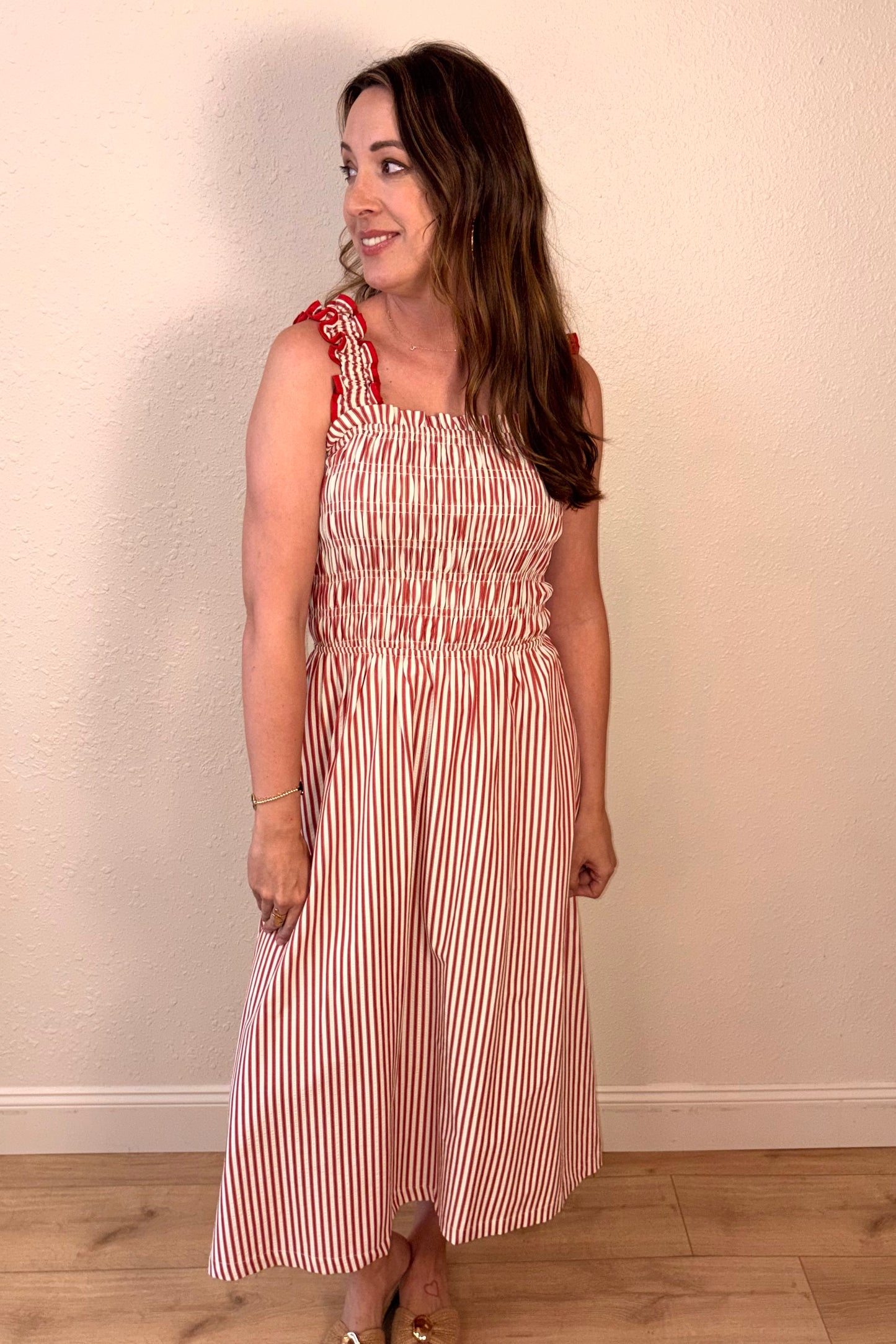 Poppy Smocked Stripe Maxi Dress
