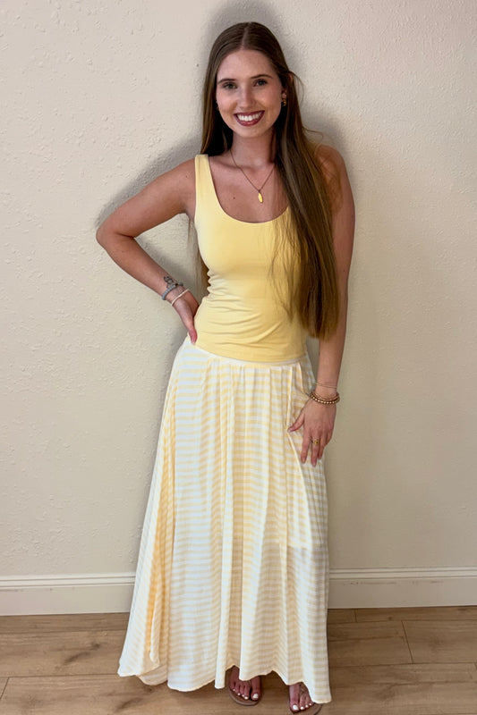 Camila Yellow Stripe Maxi Skirt