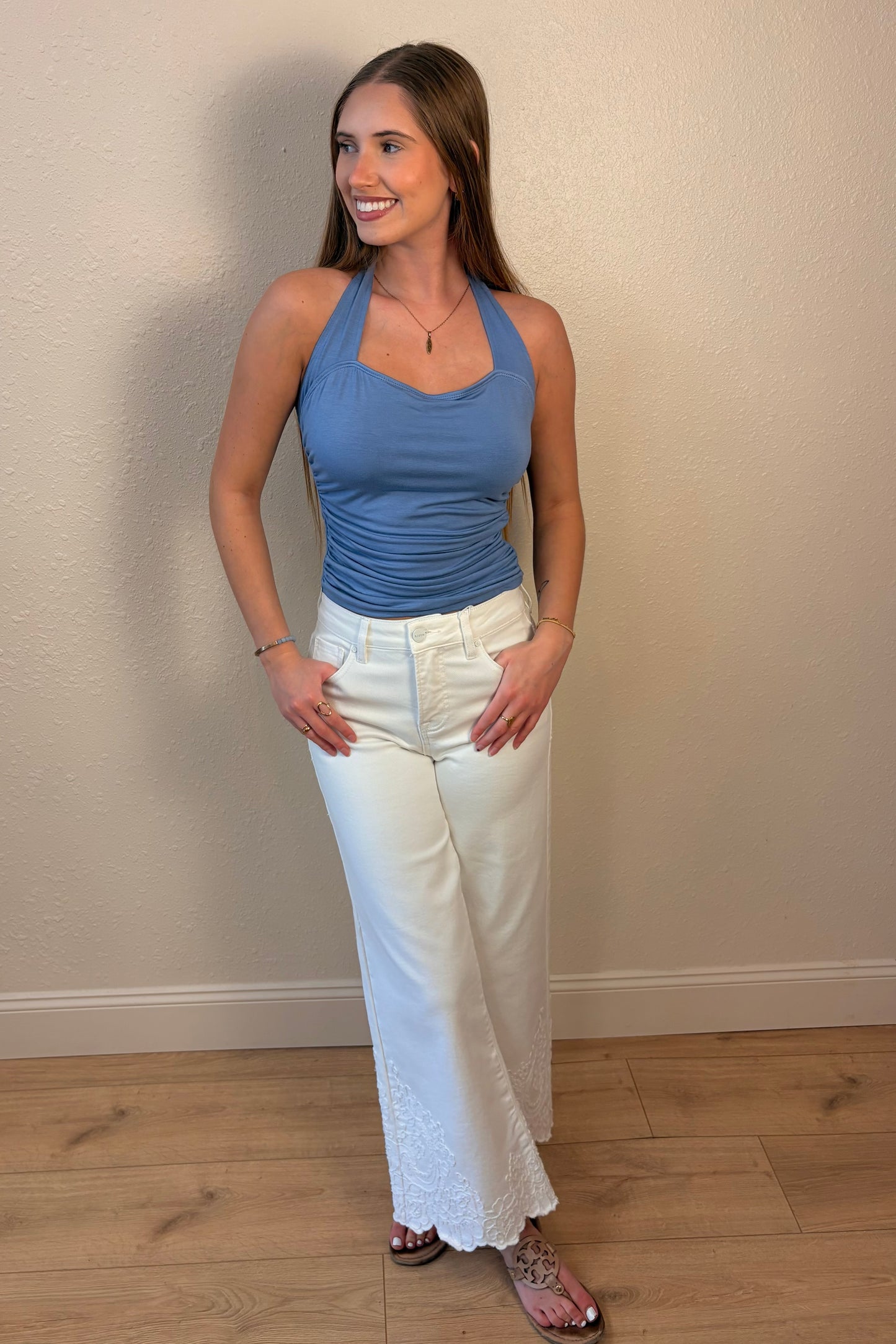 Laura Ruched Sides Halter Top