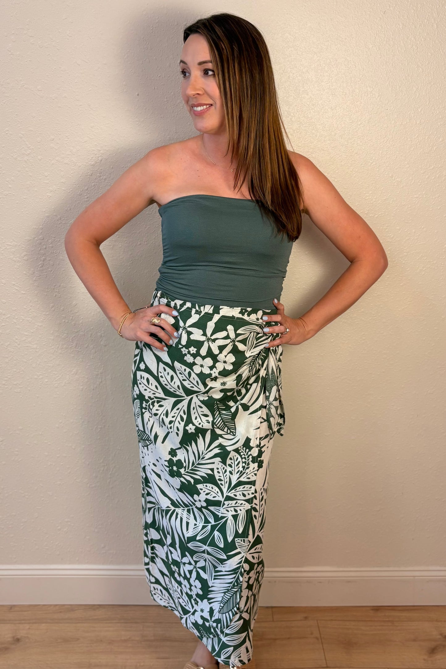 Madeira Tropical Print Wrap Skirt