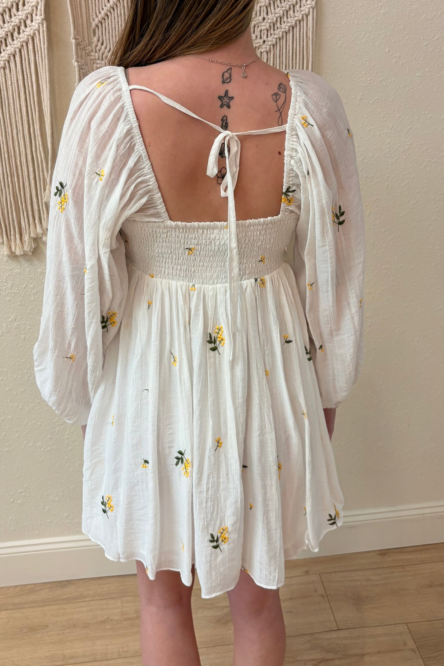 Alexis Embroidered Long Sleeve Dress