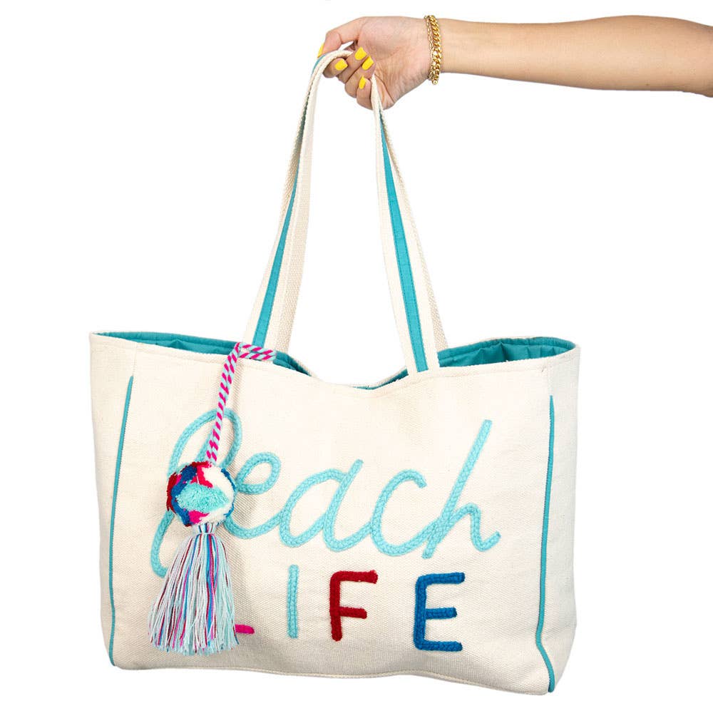 Beach LIFE Canvas Tote Beach Bag
