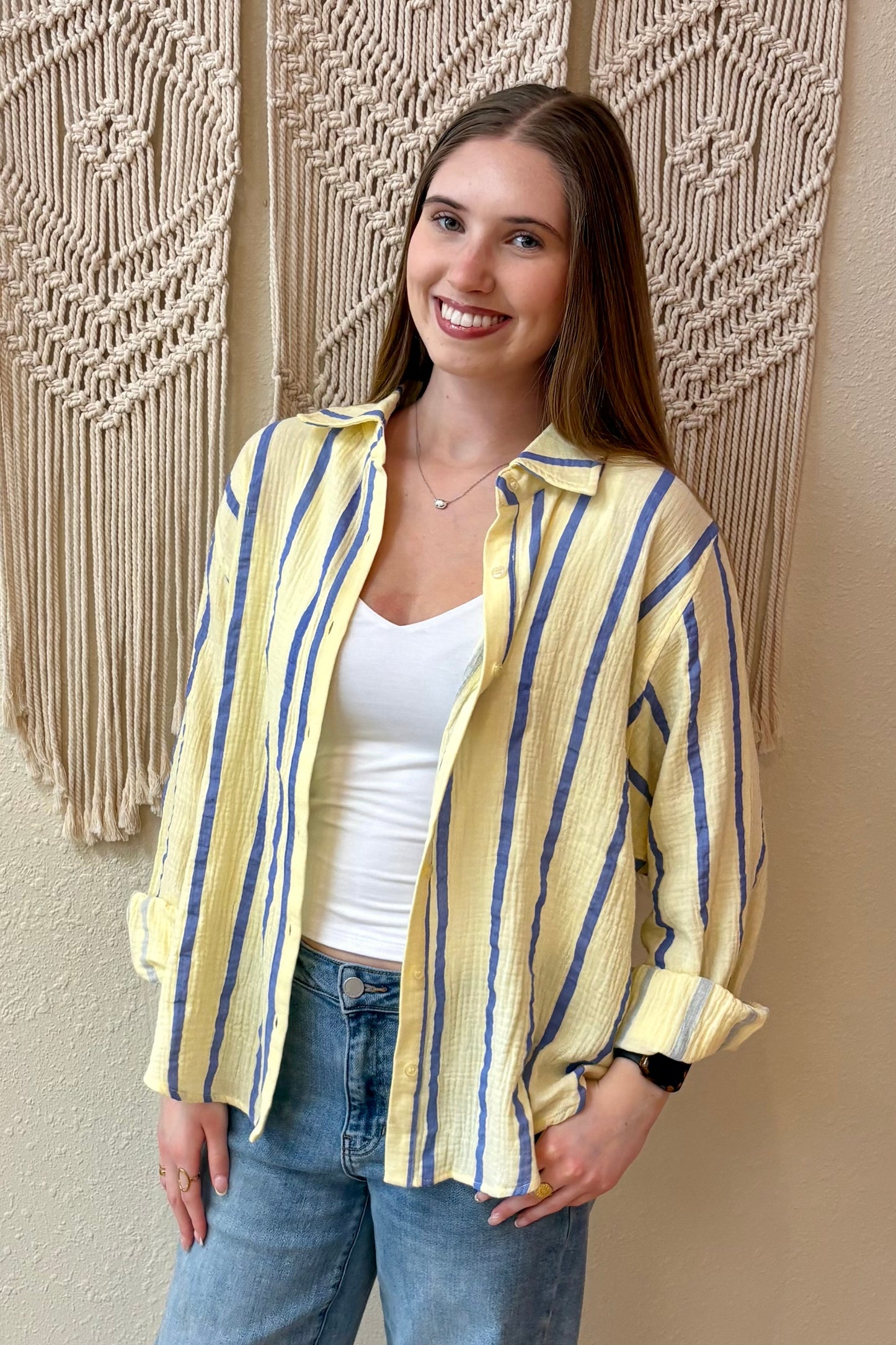 Kayleigh Stripe Button Front Shirt