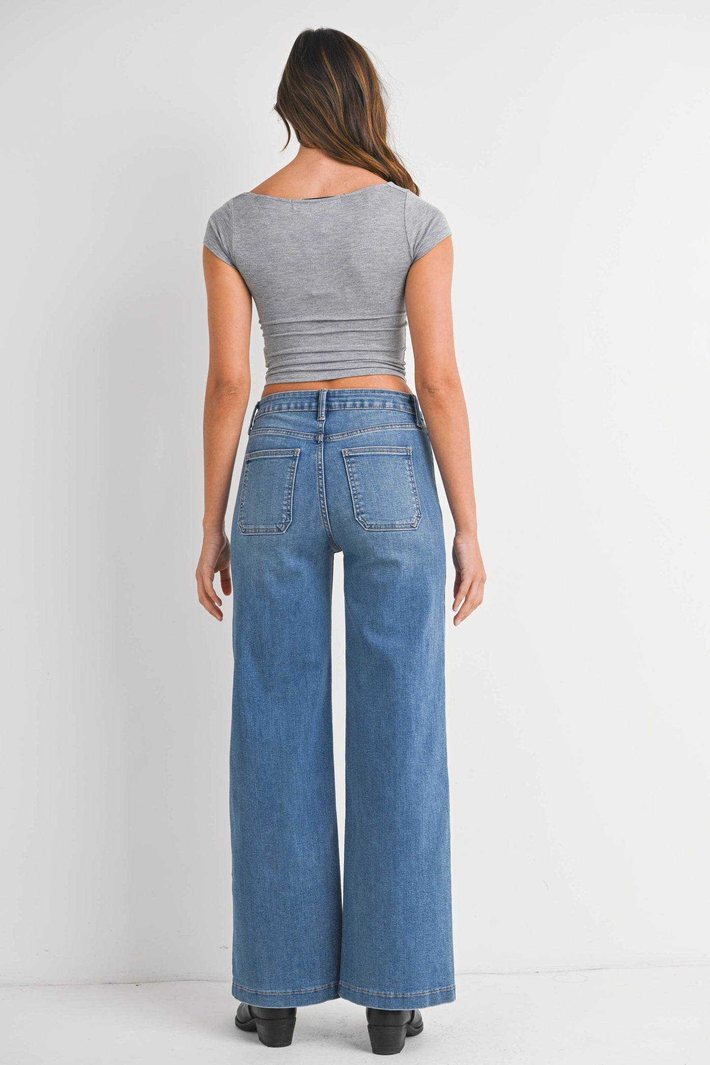 JBD Mini Patch Pocket Wide Leg Jeans