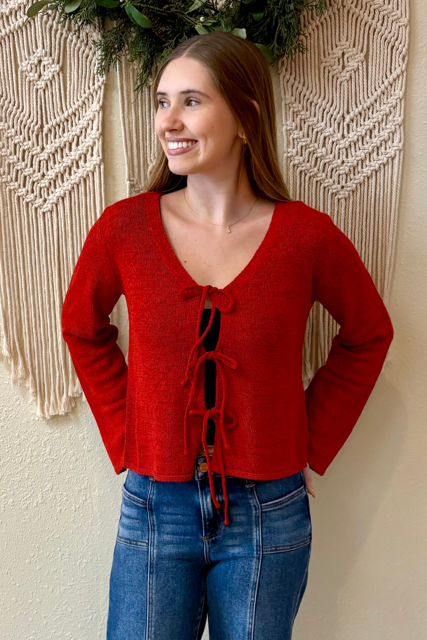 Amelia Tie Front Cardigan Sweater