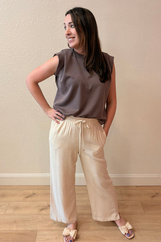 Gina Linen Blend Wide Leg Pants
