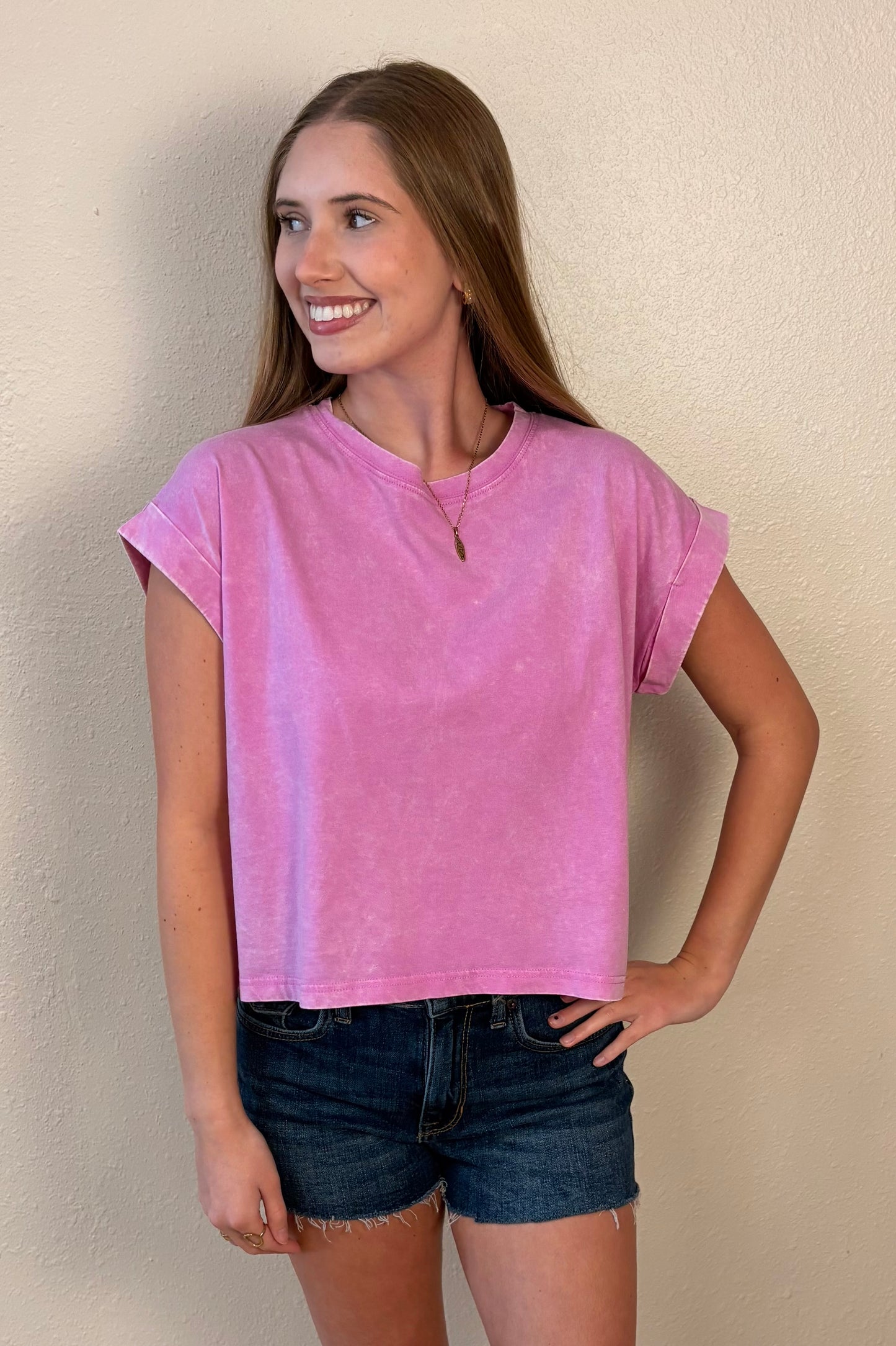 Zara Pink Mineral Wash T-Shirt