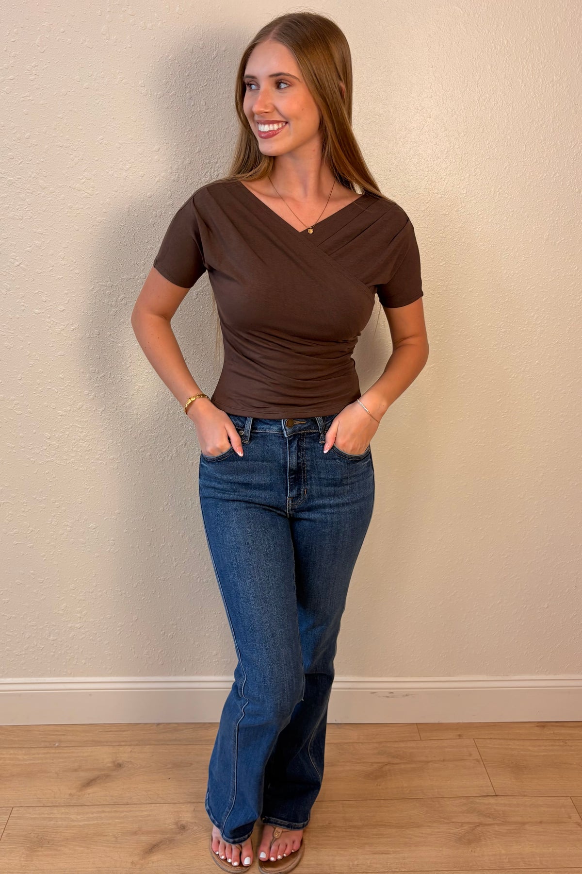Brianne Brown Crossover V-Neck Top