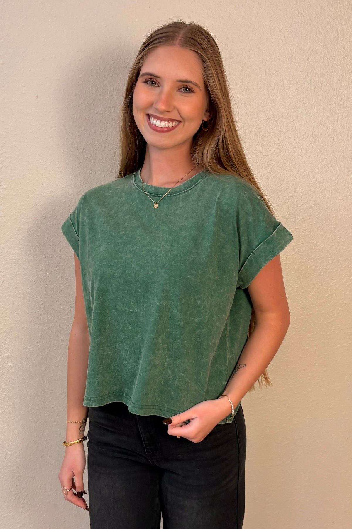 Zara Evergreen Mineral Wash T-Shirt