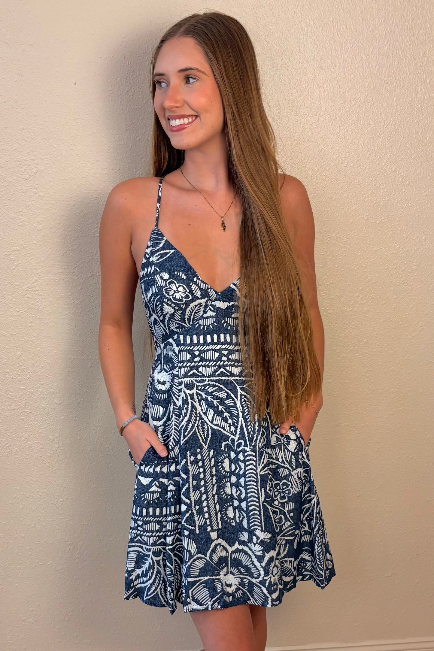 Harlow Floral Print Open Back Dress