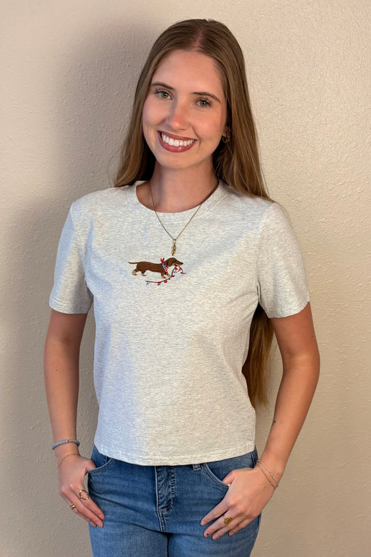 USA Dog Embroidered Tee