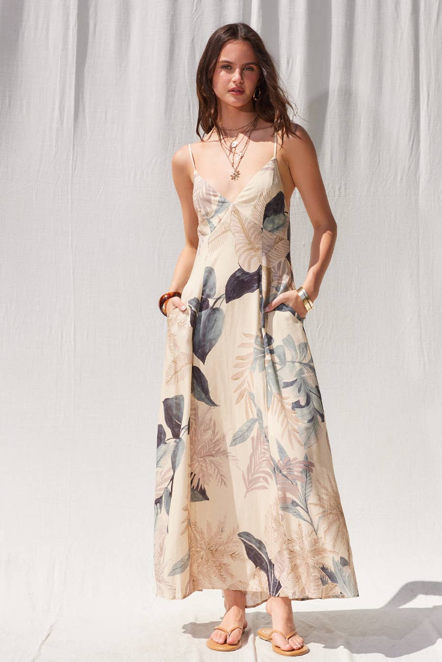 Gabriella Printed Open Back Maxi Dress