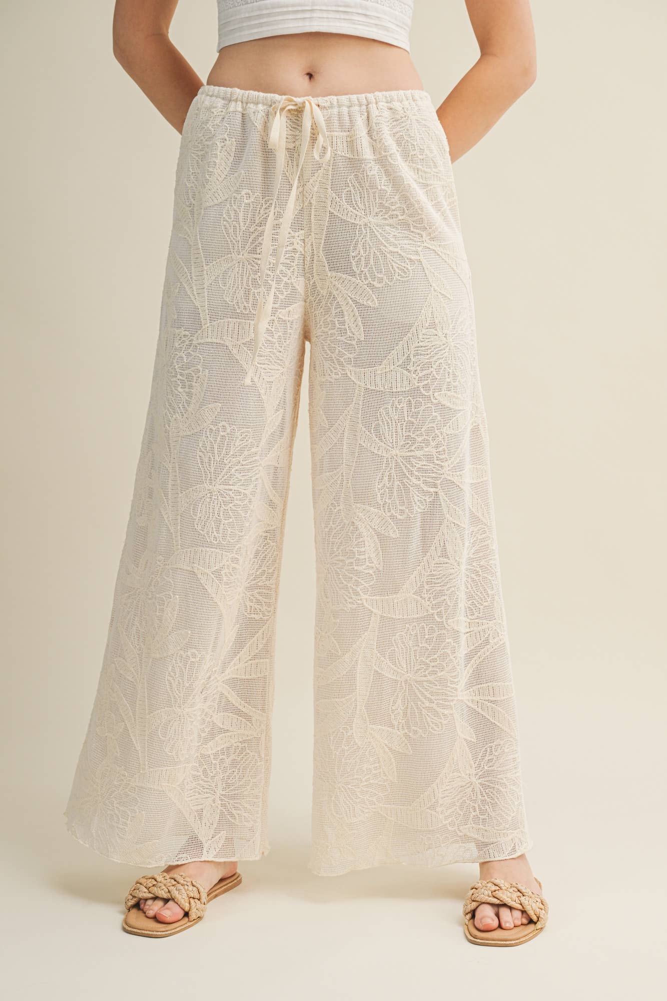 Ella Faux Crochet Wide Leg Pants