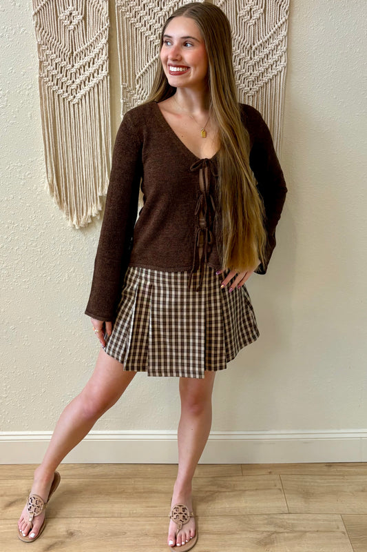 Elise Plaid Pleated Mini Skirt