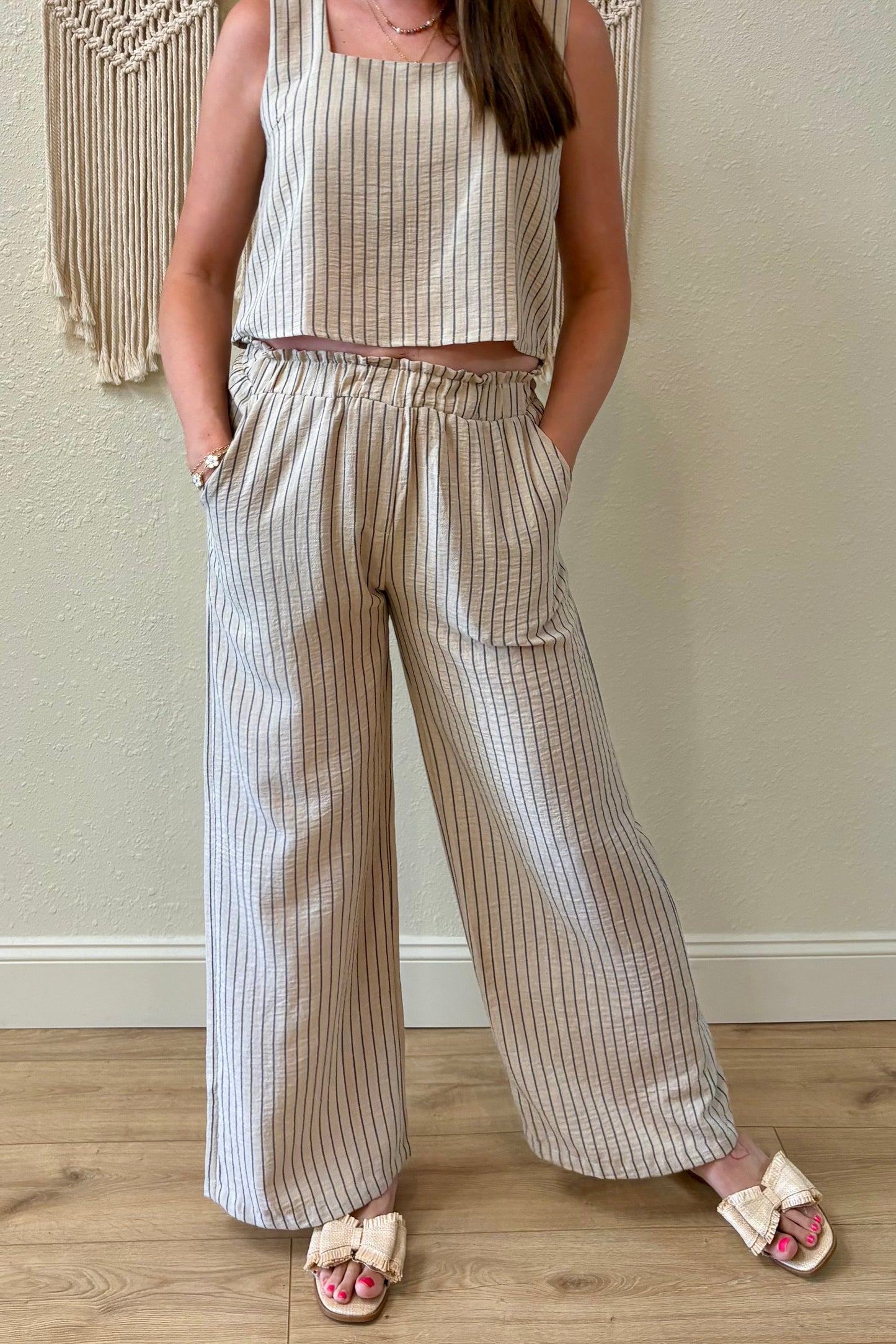 Lyla Pinstripe Wide Leg Pants