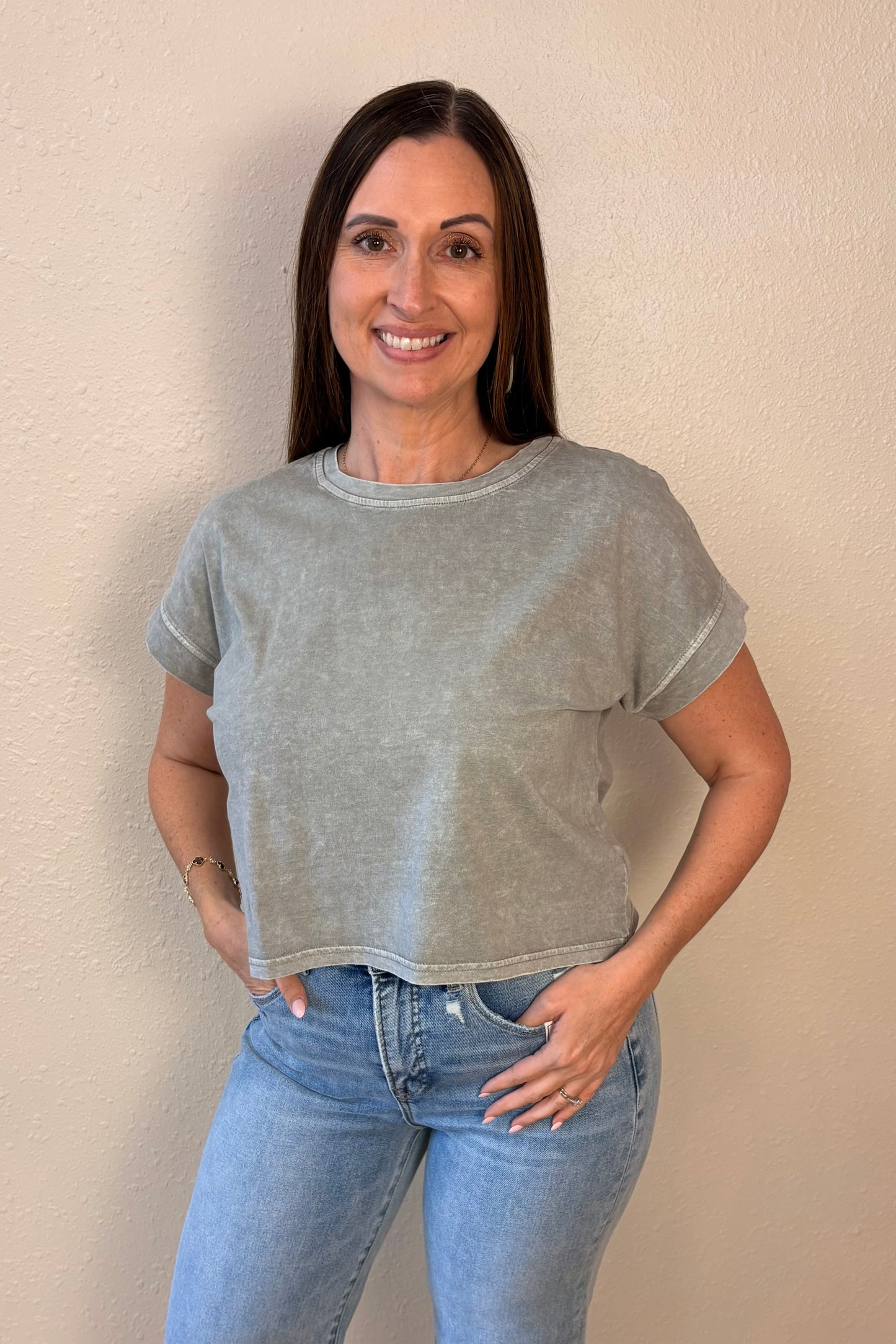Gianna Gray Short Sleeve Tee Shirt