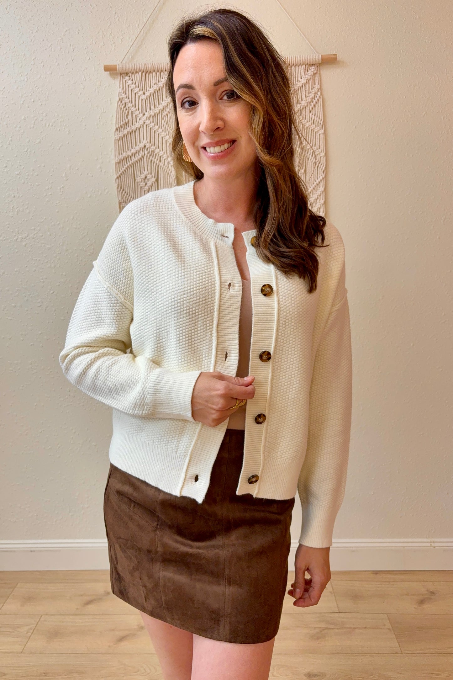 Emery Exposed Seam Cardigan Sweater