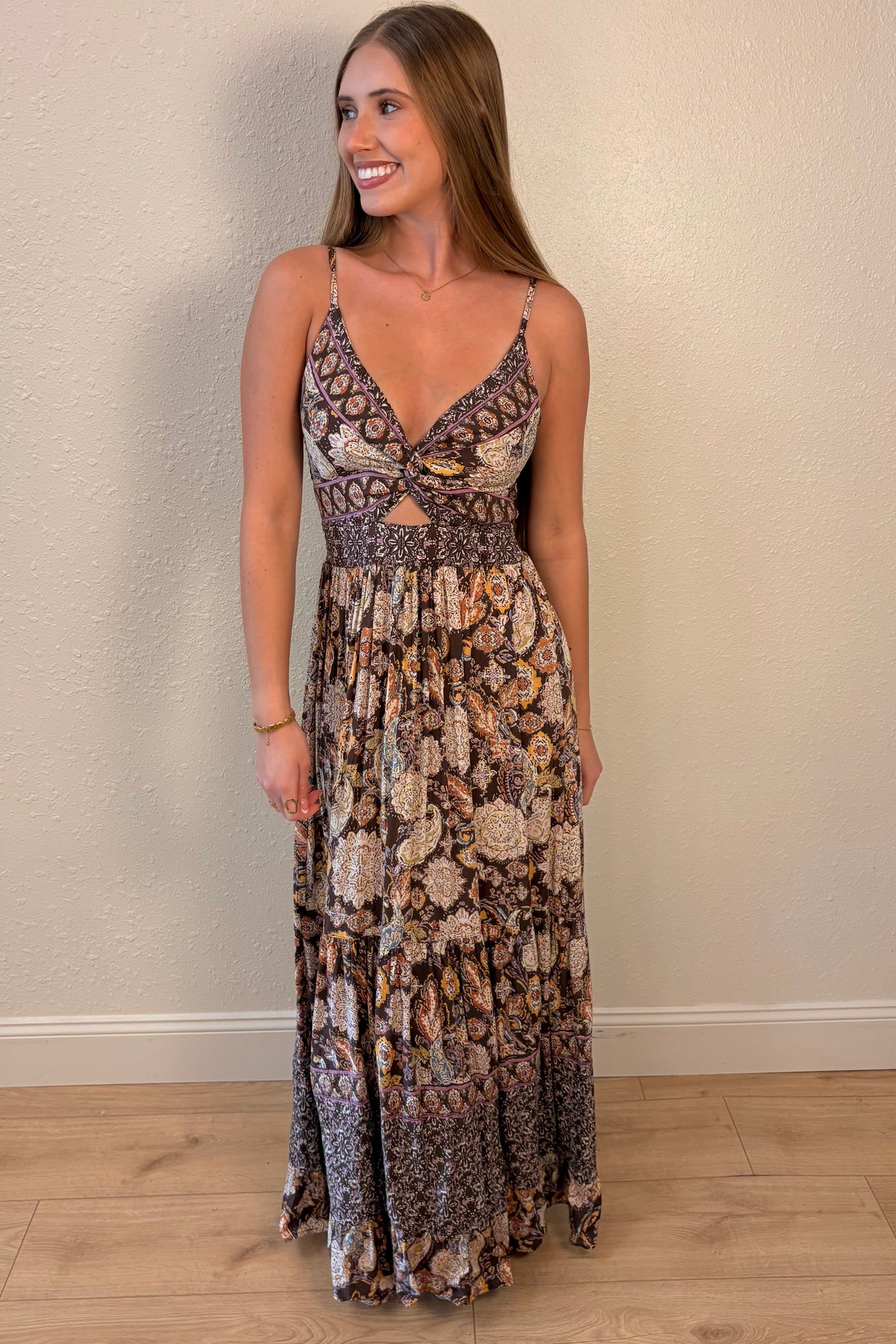 Caroline Paisley Floral Maxi Dress