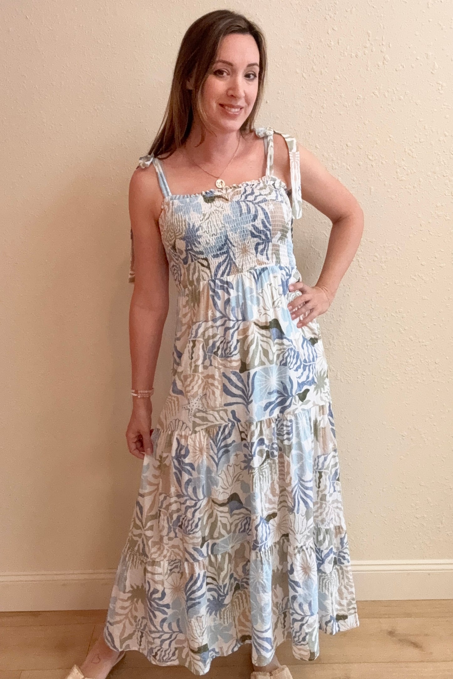 Charlotte Tropical Print Maxi Dress