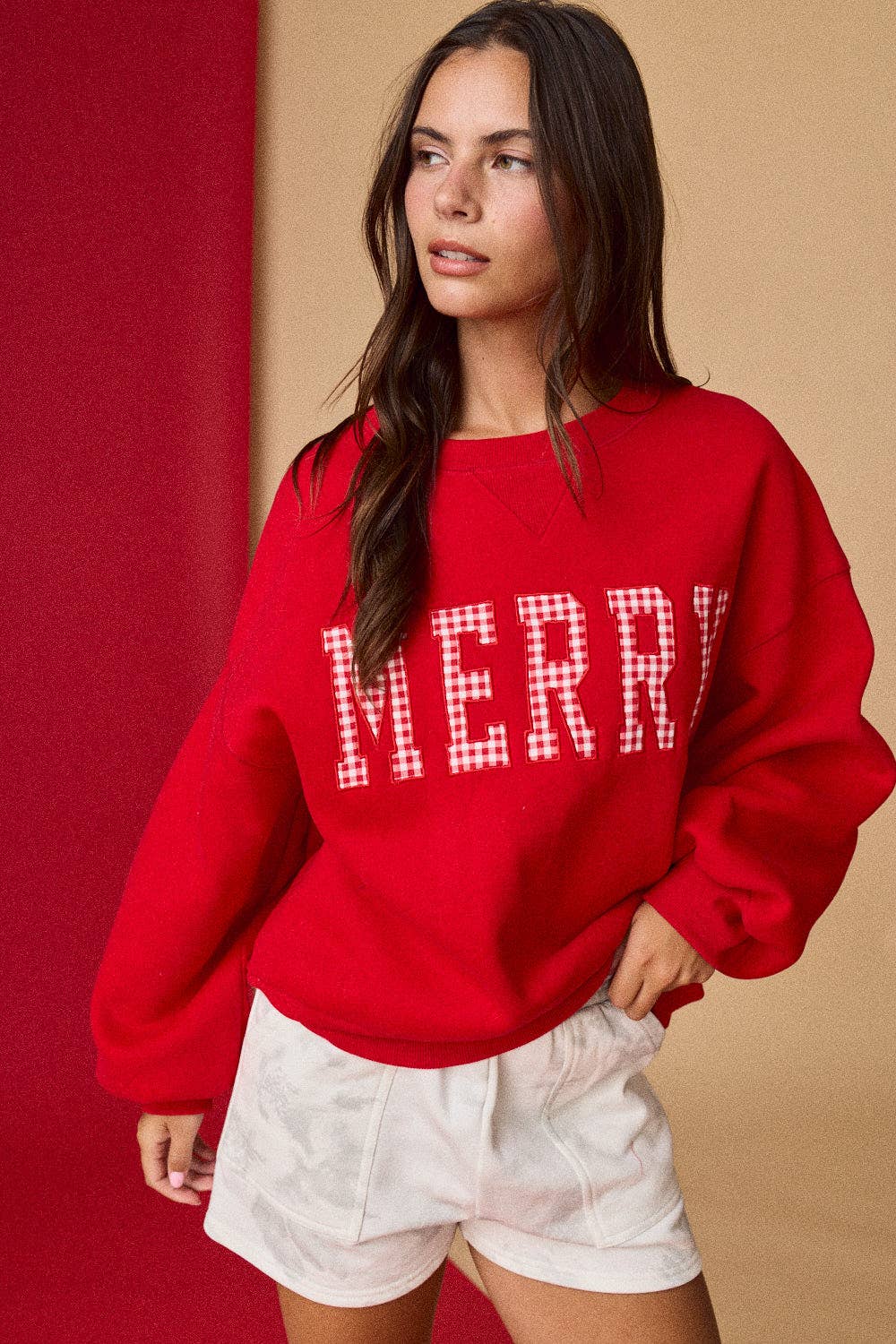 Merry Gingham Holiday Sweatshirt