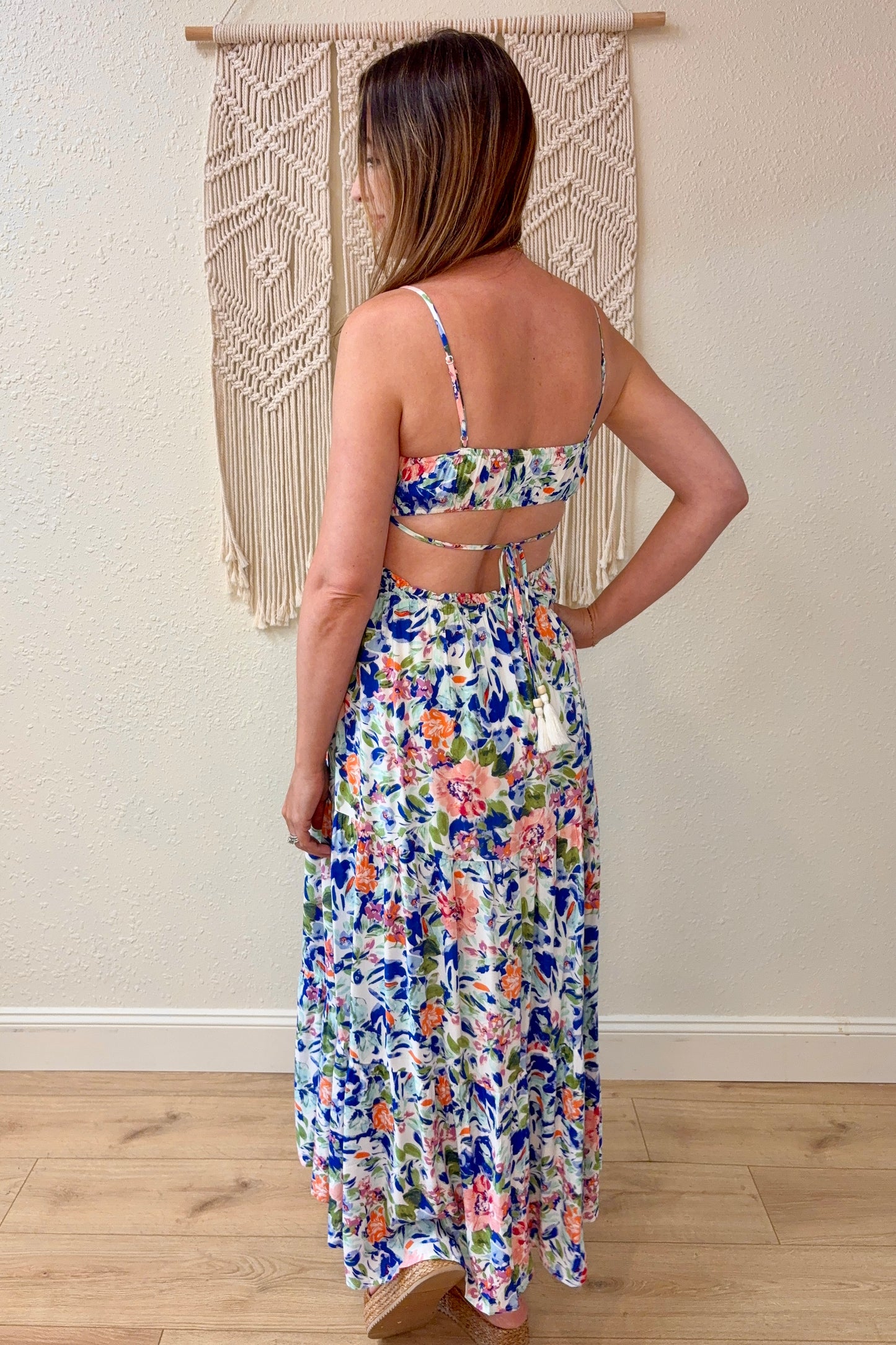 Lilah Floral Open Back Maxi Dress
