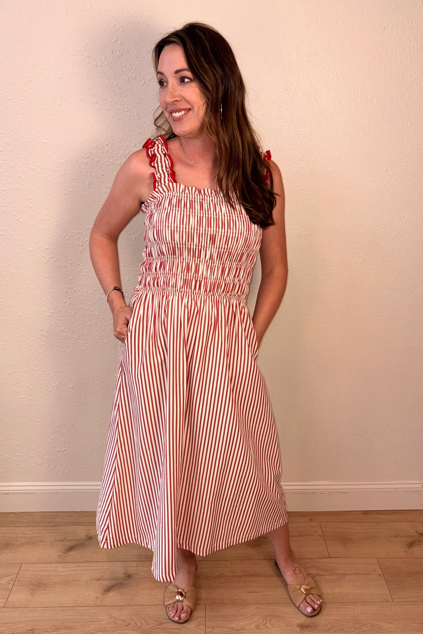 Poppy Smocked Stripe Maxi Dress