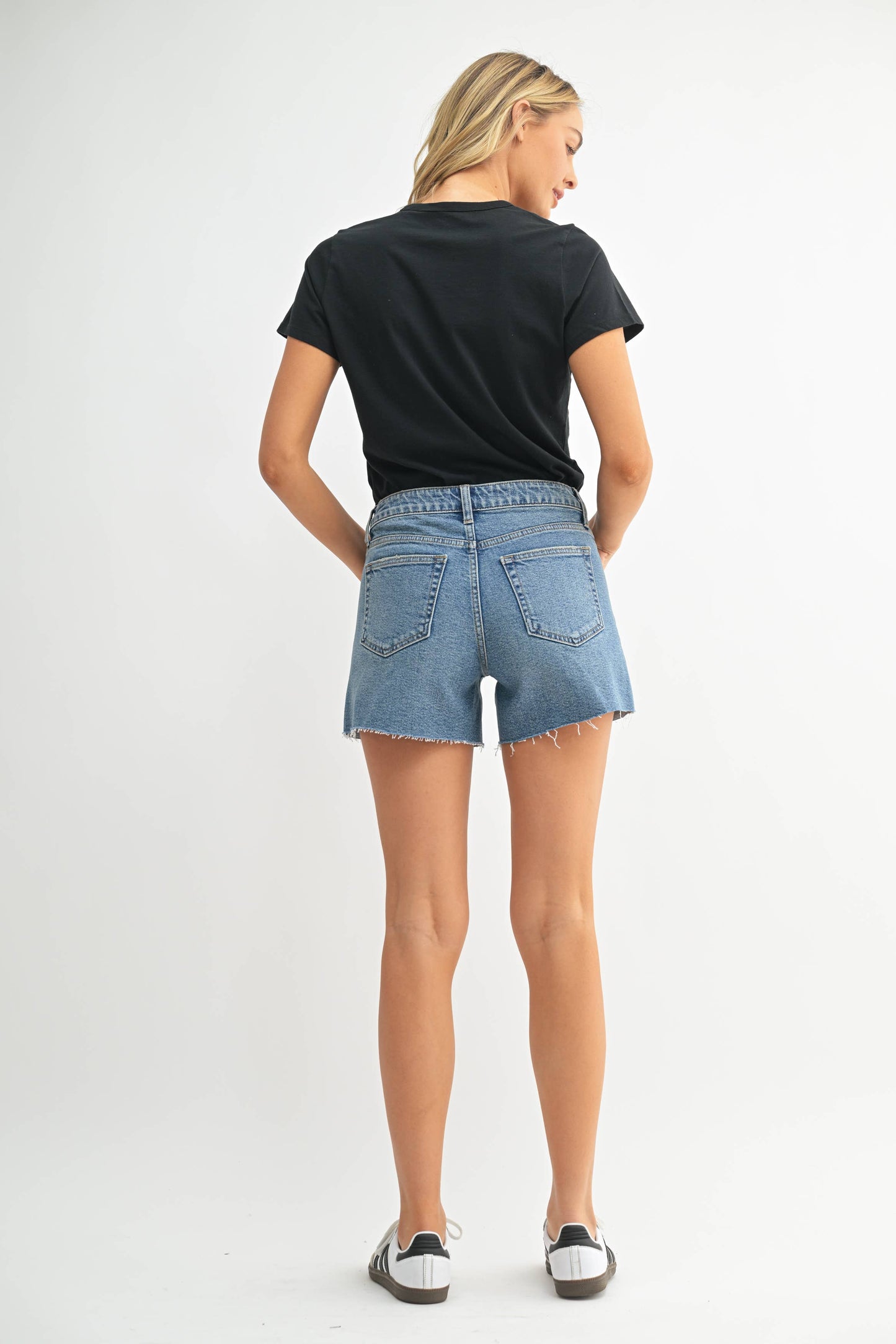 JBD Medium Wash Cutoff Denim Short
