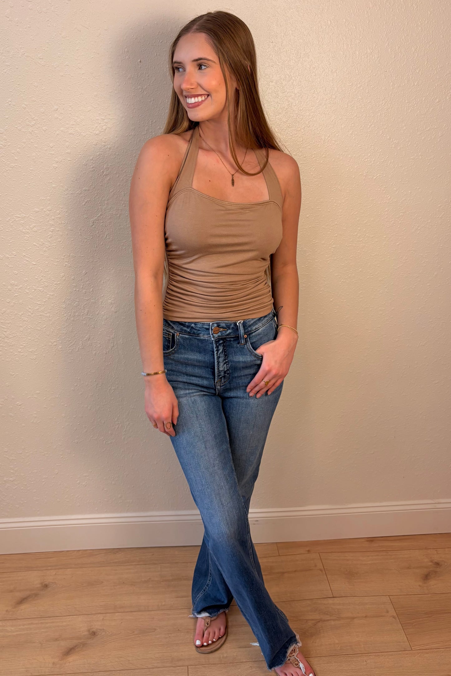 Laura Ruched Sides Halter Top