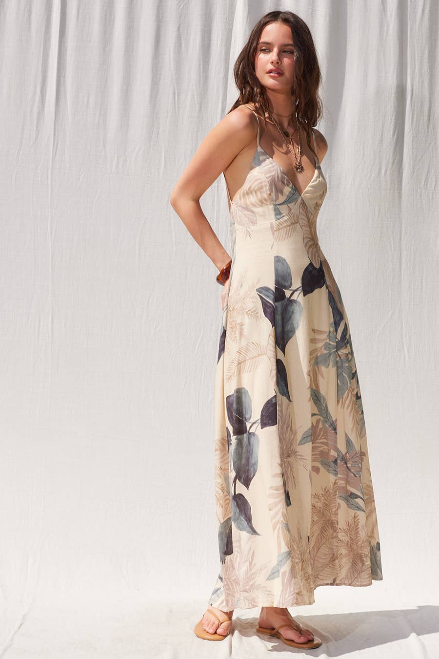 Gabriella Printed Open Back Maxi Dress