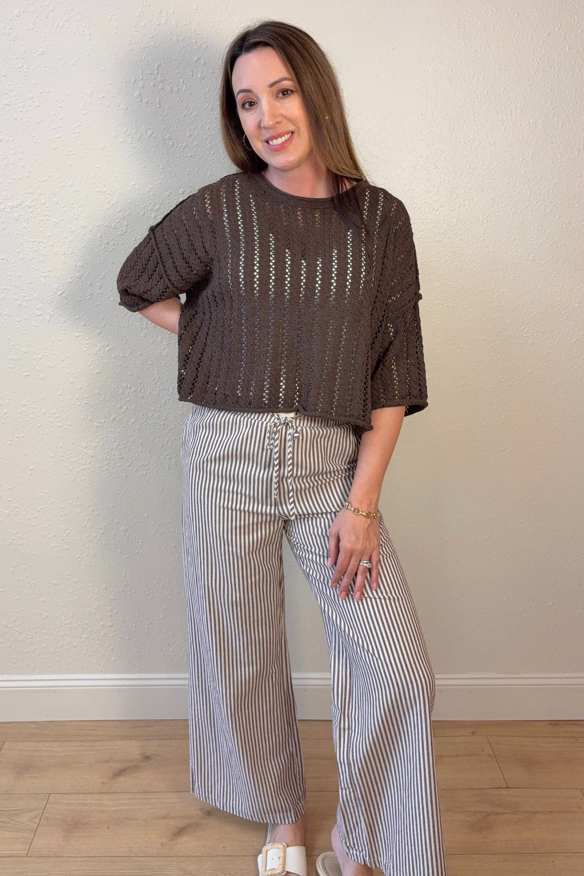 Abby Open Knit Cropped Sweater