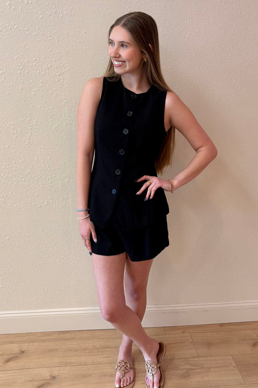 Kate Linen Blend Tie Front Shorts