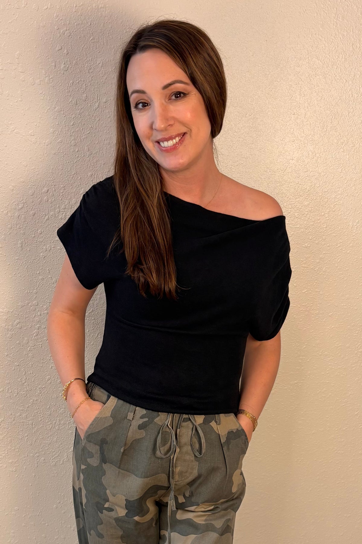 Jillian Black Off the Shoulder Top