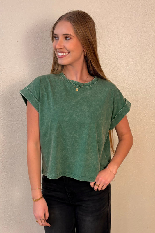 Zara Evergreen Mineral Wash T-Shirt