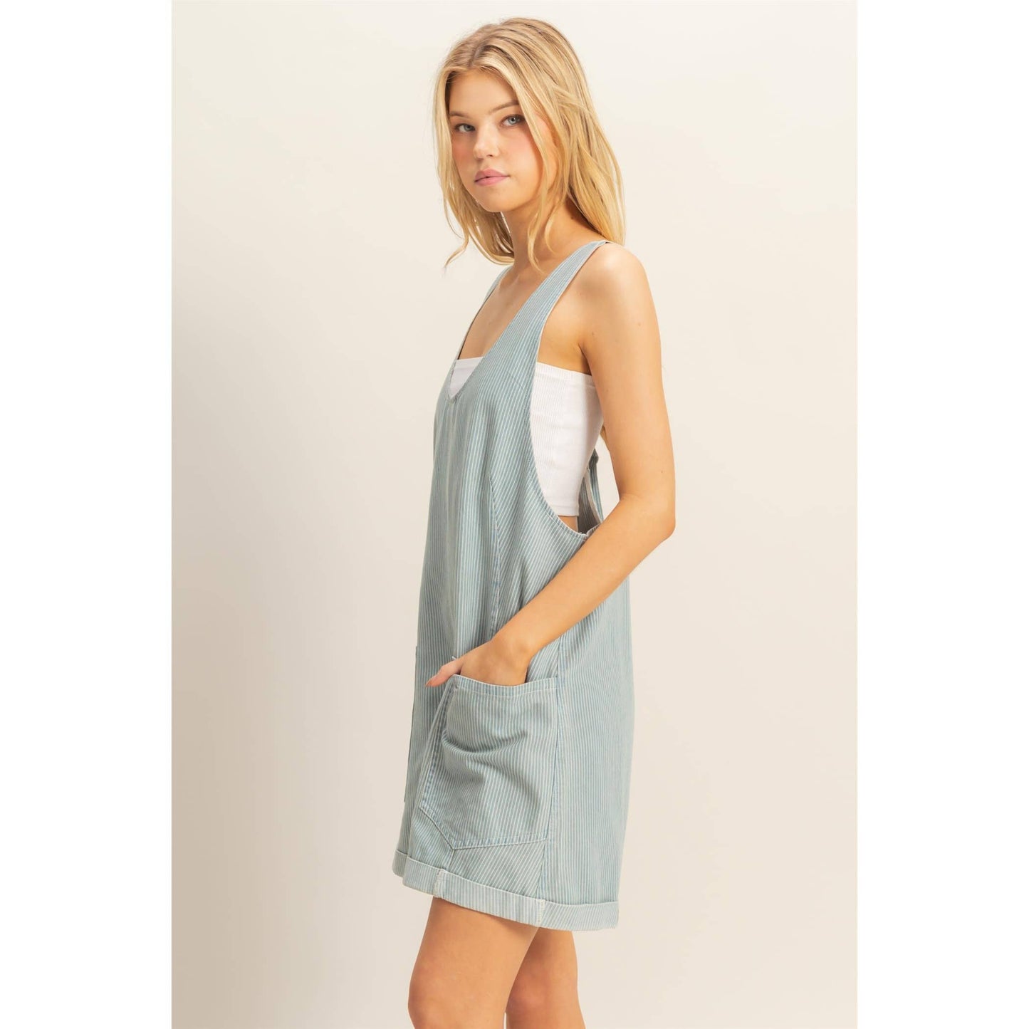 Allison Denim Stripe Romper