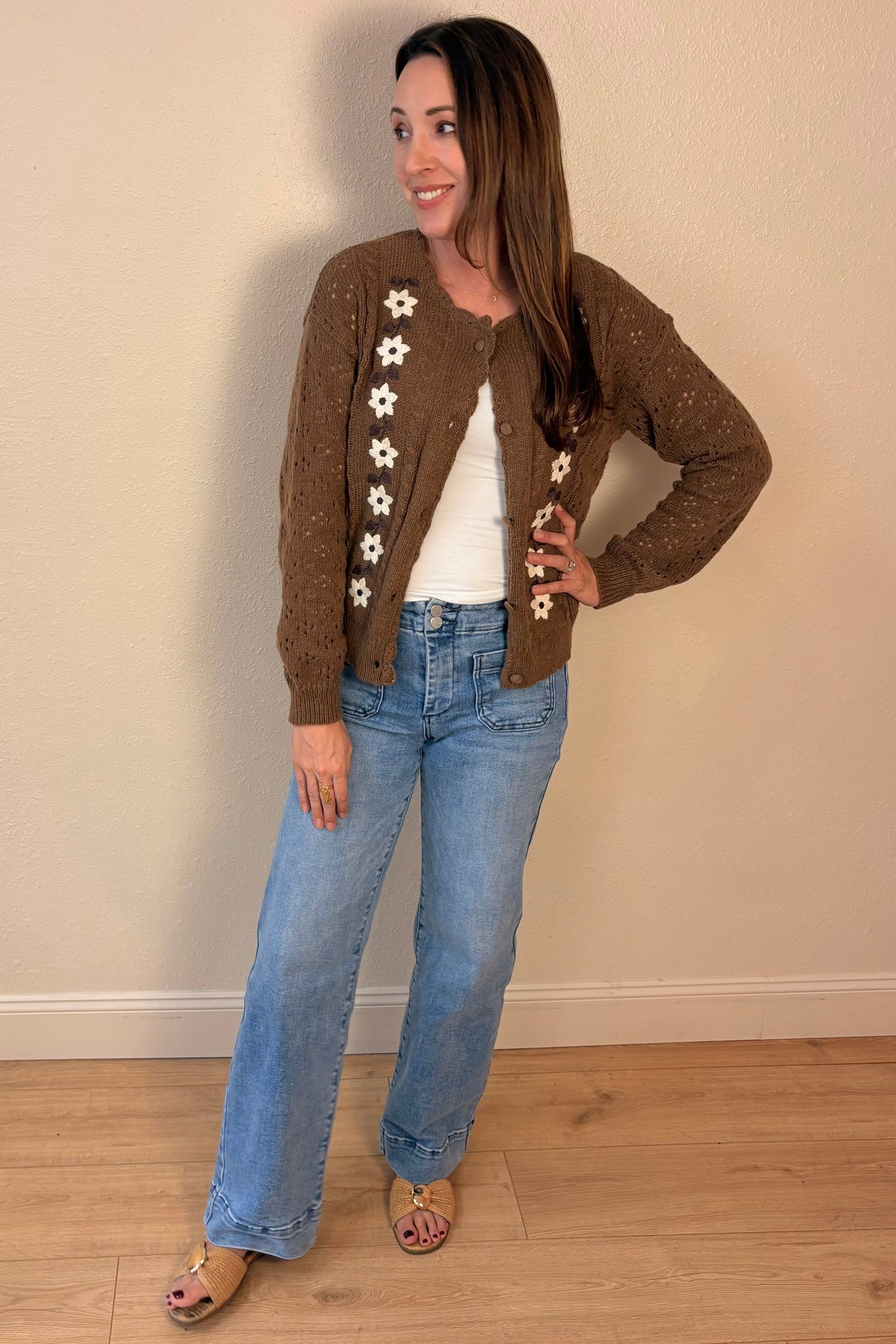 Brooke Floral Embroidered Cardigan Sweater