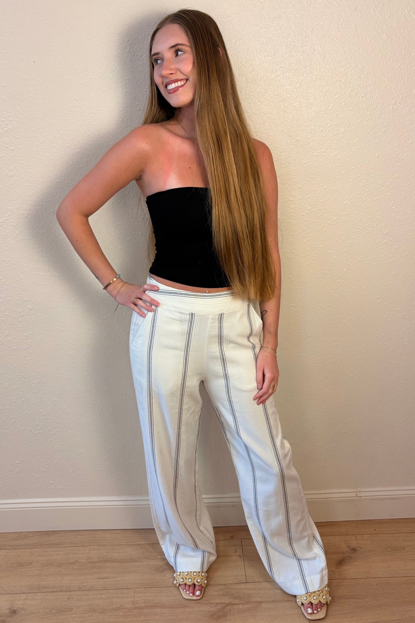 Margo Ivory Stripe Trouser Pant