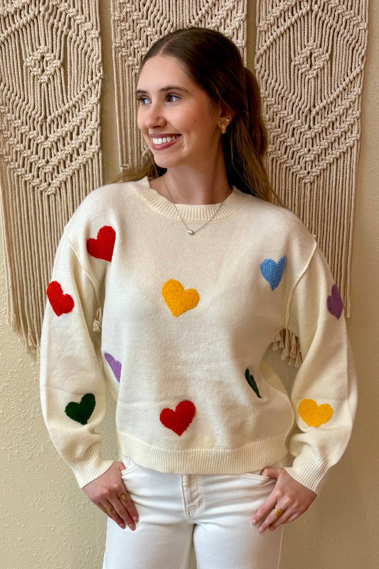 Poppy Multi Heart Sweater
