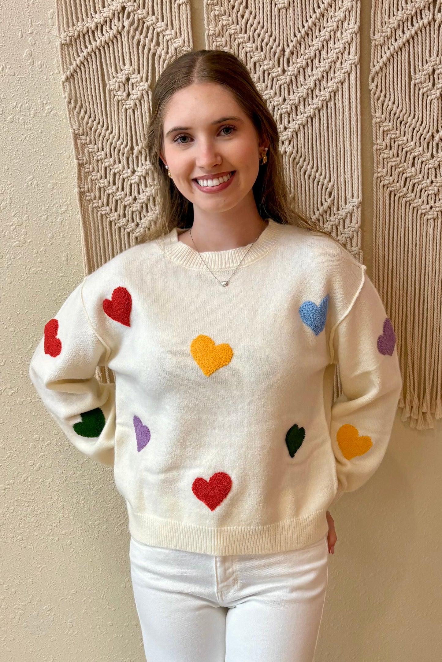 Poppy Multi Heart Sweater