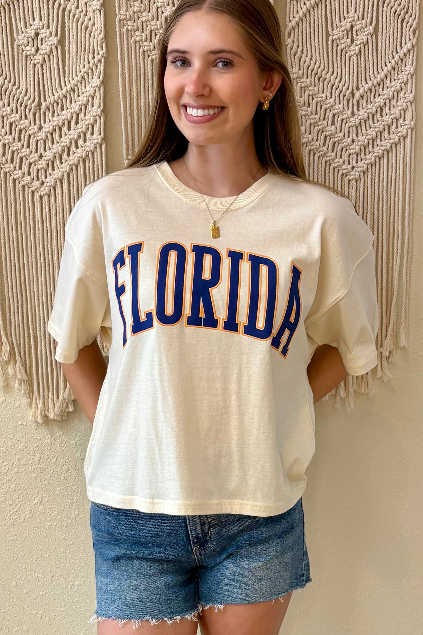Florida Graphic Cropped Tee Shirt
