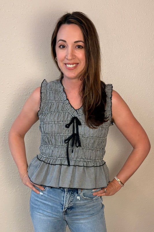 Sydney Gingham Peplum Top