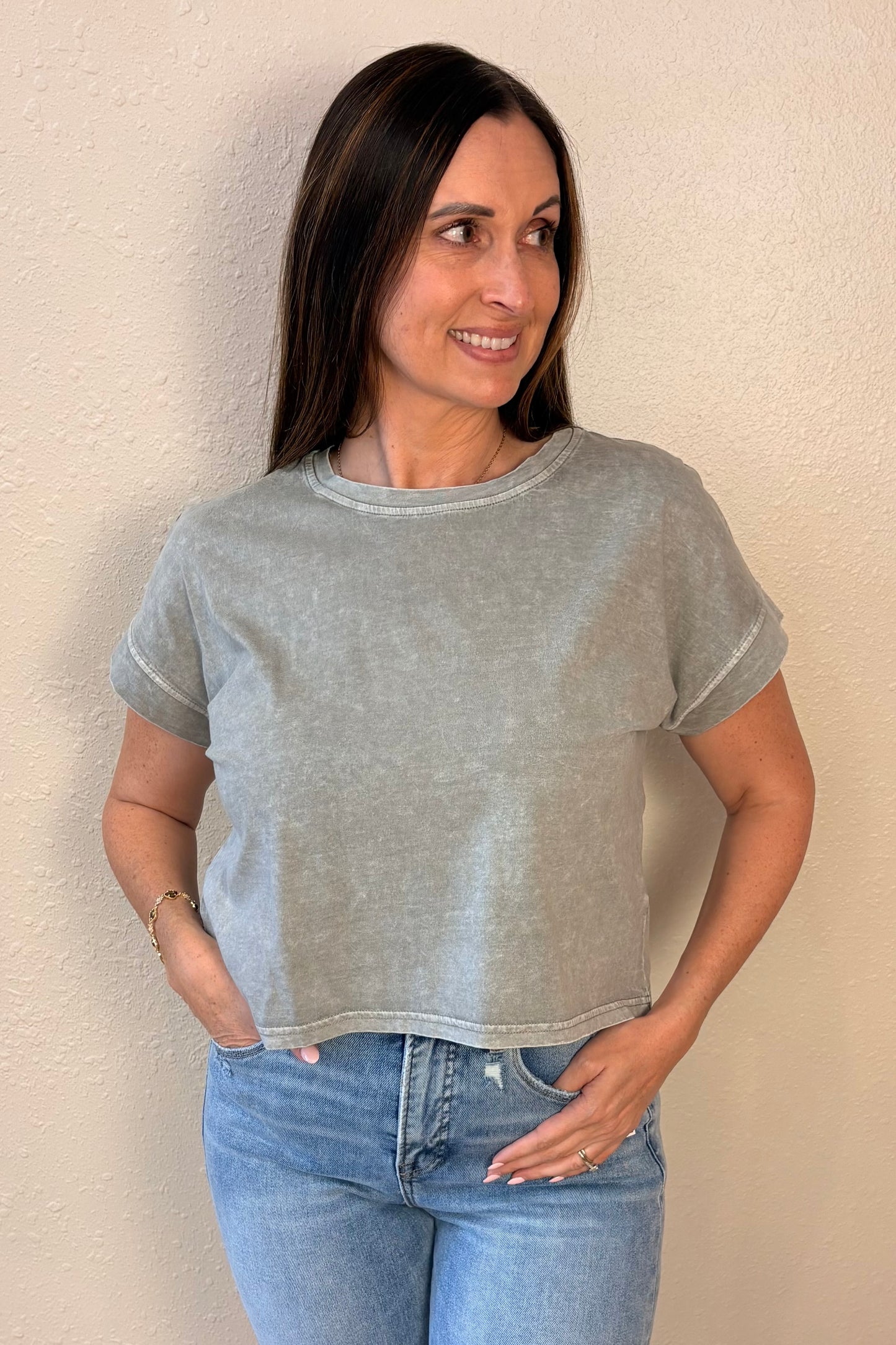 Gianna Gray Short Sleeve Tee Shirt
